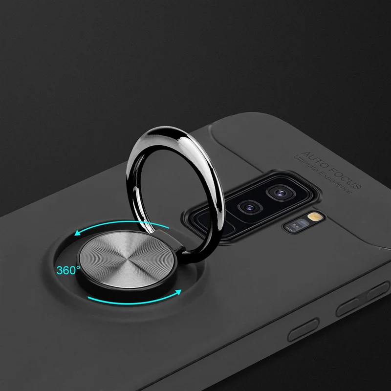 Cadorabo Hülle kompatibel mit Samsung Galaxy S9 PLUS Schutzhülle mit Fokus Ring aus TPU Silikon