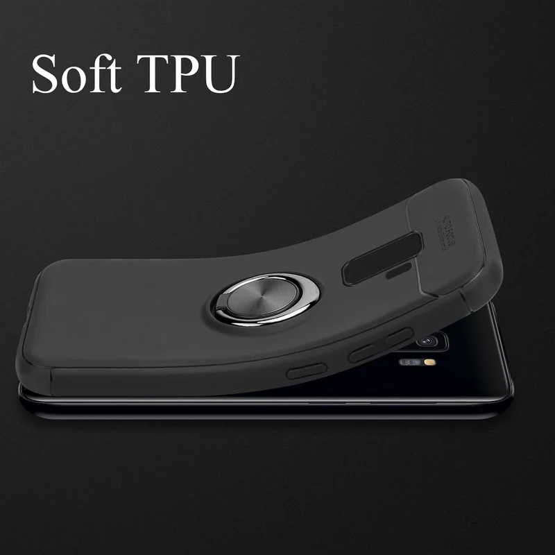 Cadorabo Hülle kompatibel mit Samsung Galaxy S9 PLUS Schutzhülle mit Fokus Ring aus TPU Silikon