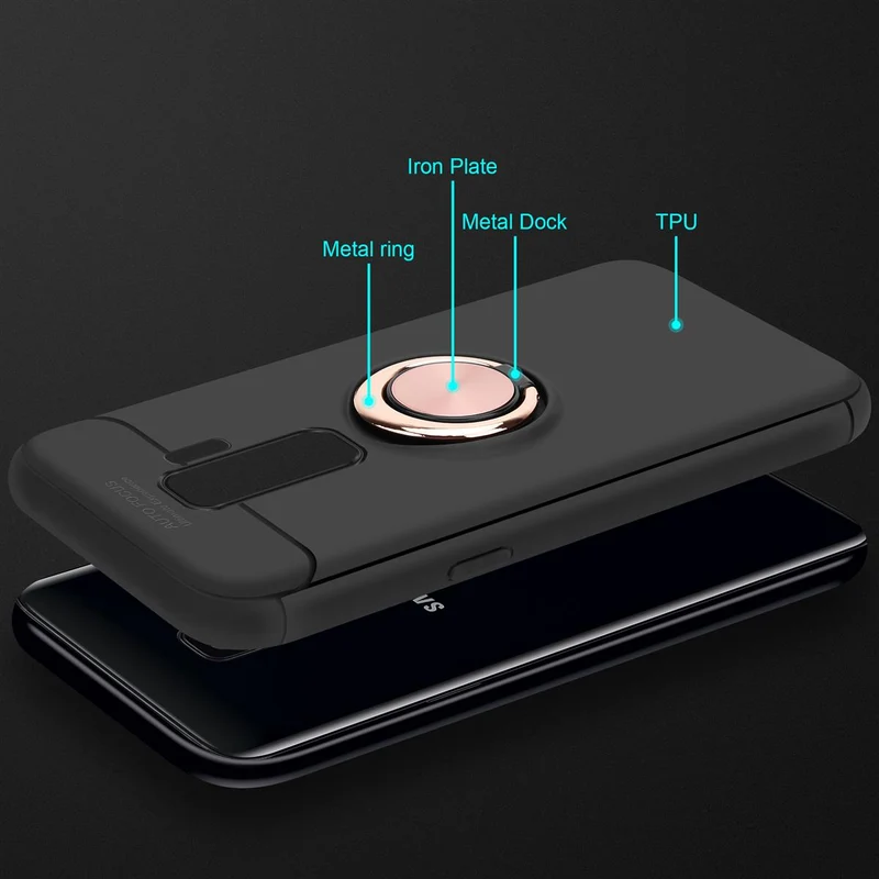 Cadorabo Hülle kompatibel mit Samsung Galaxy S9 PLUS Schutzhülle mit Fokus Ring aus TPU Silikon