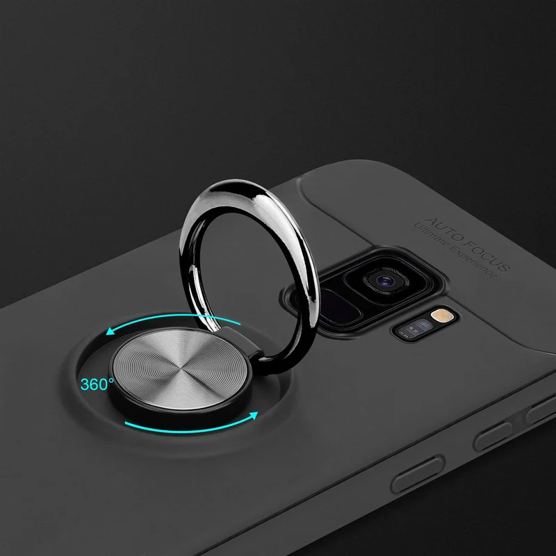 Cadorabo Hülle kompatibel mit Samsung Galaxy S9 Schutzhülle mit Fokus Ring aus TPU Silikon