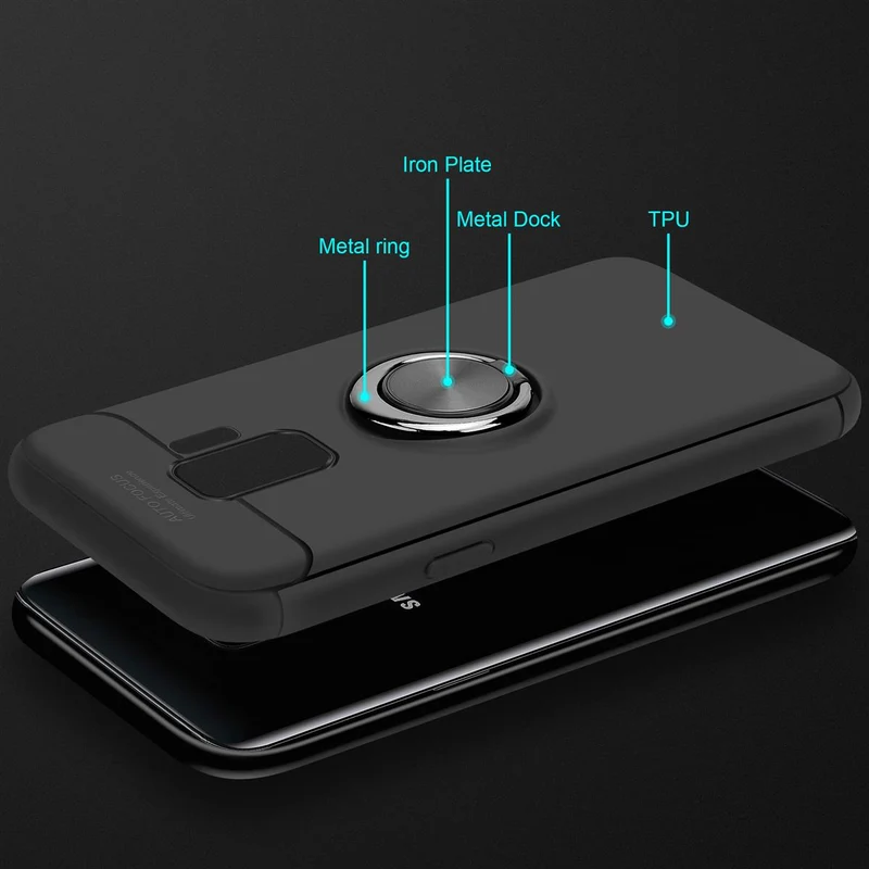 Cadorabo Hülle kompatibel mit Samsung Galaxy S9 Schutzhülle mit Fokus Ring aus TPU Silikon