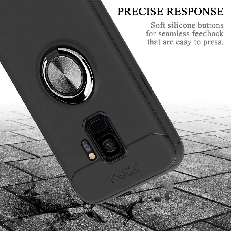 Cadorabo Hülle kompatibel mit Samsung Galaxy S9 Schutzhülle mit Fokus Ring aus TPU Silikon