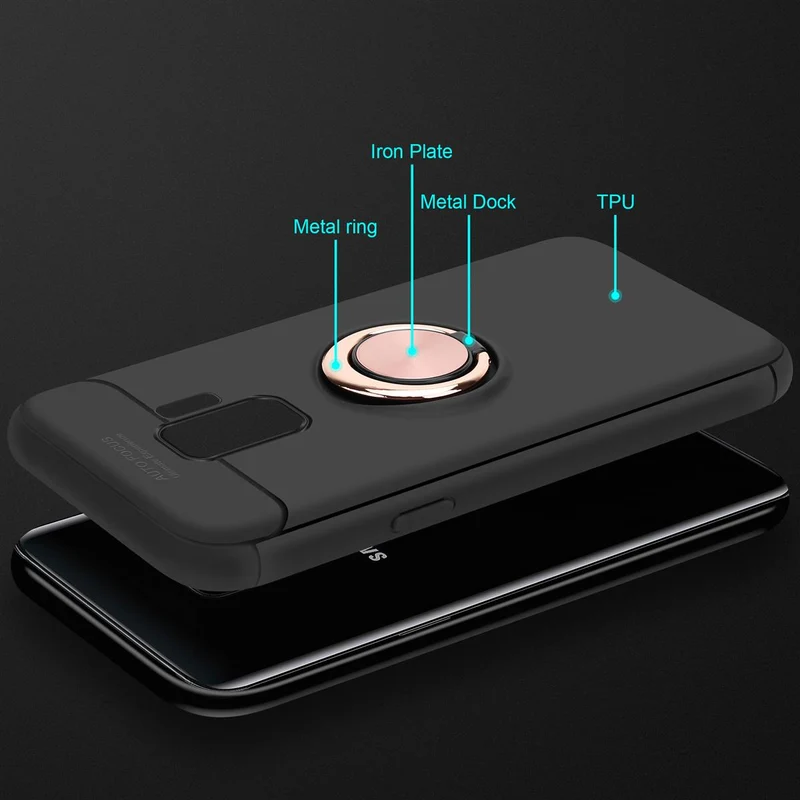 Cadorabo Hülle kompatibel mit Samsung Galaxy S9 Schutzhülle mit Fokus Ring aus TPU Silikon