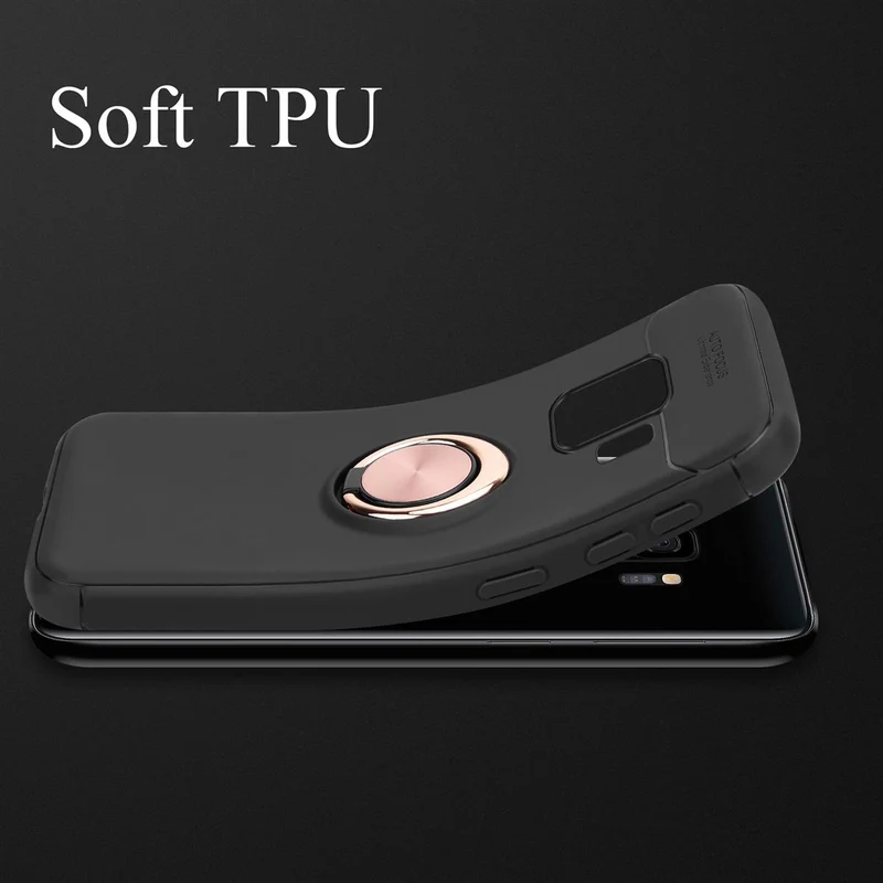 Cadorabo Hülle kompatibel mit Samsung Galaxy S9 Schutzhülle mit Fokus Ring aus TPU Silikon