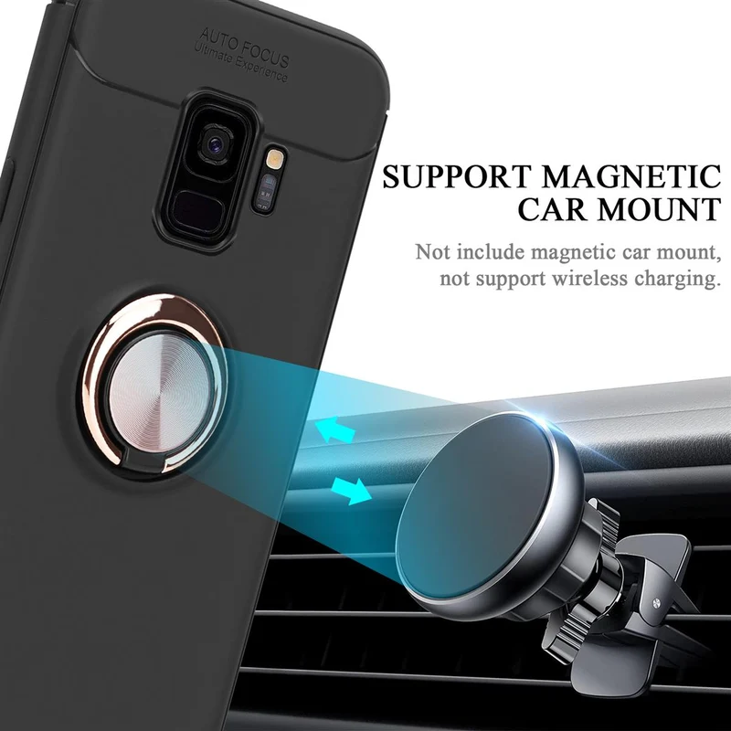 Cadorabo Hülle kompatibel mit Samsung Galaxy S9 Schutzhülle mit Fokus Ring aus TPU Silikon