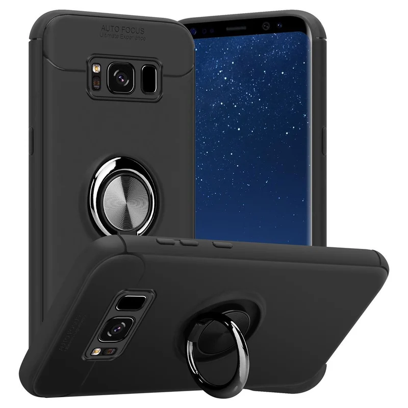 Cadorabo Hülle kompatibel mit Samsung Galaxy S8 PLUS Schutzhülle mit Fokus Ring aus TPU Silikon