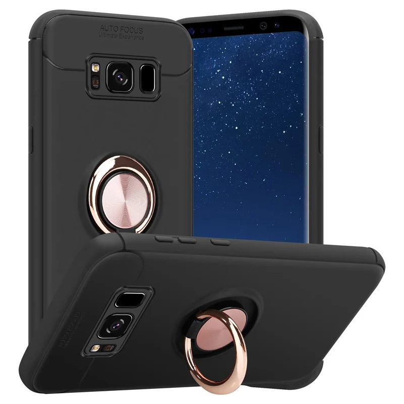 Cadorabo Hülle kompatibel mit Samsung Galaxy S8 PLUS Schutzhülle mit Fokus Ring aus TPU Silikon
