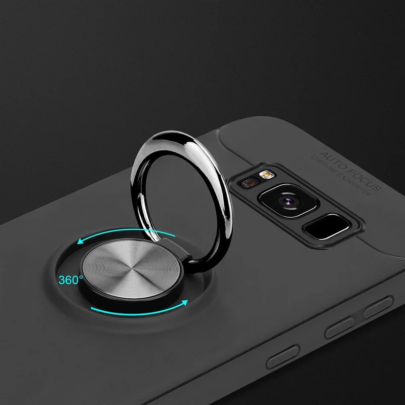 Cadorabo Hülle kompatibel mit Samsung Galaxy S8 PLUS Schutzhülle mit Fokus Ring aus TPU Silikon