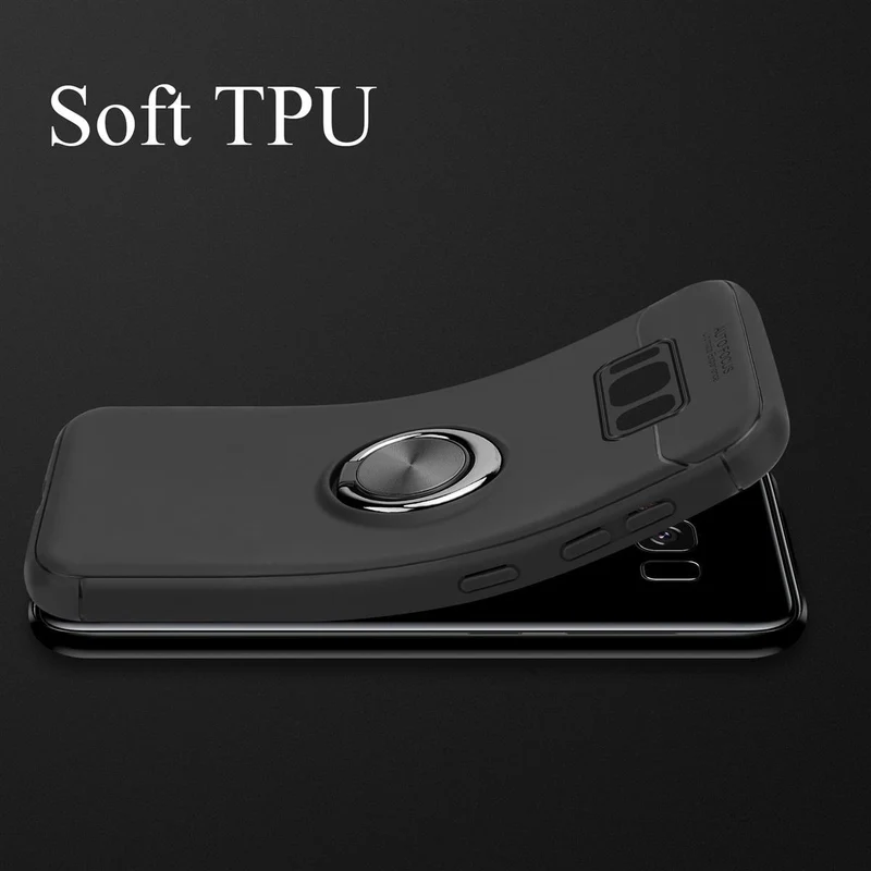 Cadorabo Hülle kompatibel mit Samsung Galaxy S8 PLUS Schutzhülle mit Fokus Ring aus TPU Silikon