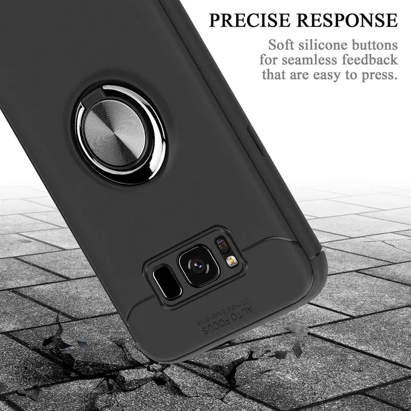 Cadorabo Hülle kompatibel mit Samsung Galaxy S8 PLUS Schutzhülle mit Fokus Ring aus TPU Silikon