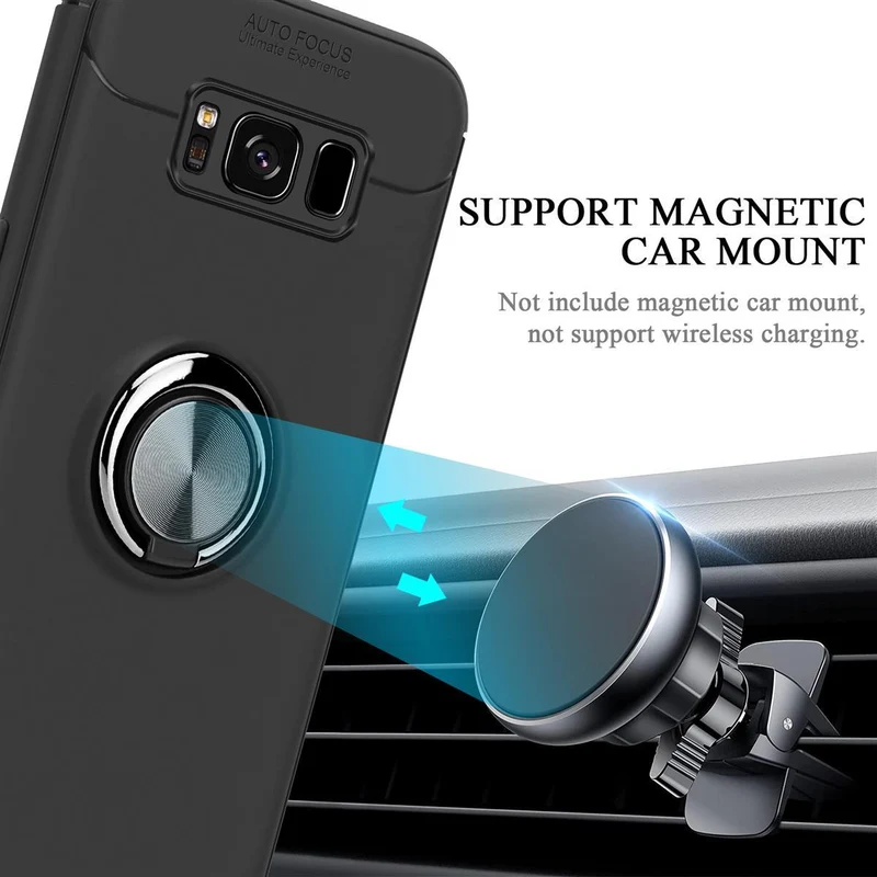 Cadorabo Hülle kompatibel mit Samsung Galaxy S8 PLUS Schutzhülle mit Fokus Ring aus TPU Silikon
