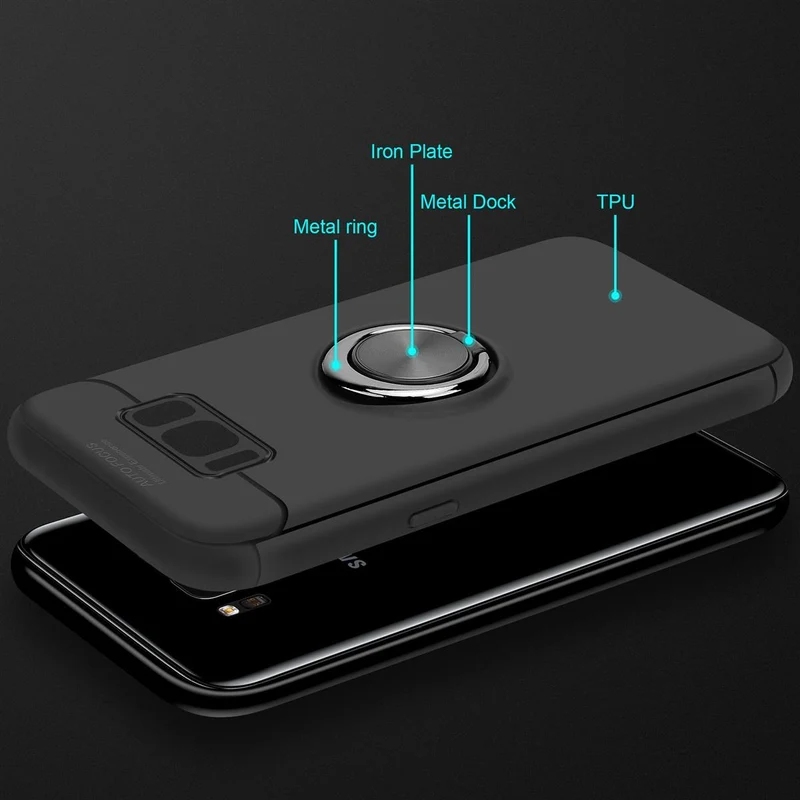 Cadorabo Hülle kompatibel mit Samsung Galaxy S8 Schutzhülle mit Fokus Ring aus TPU Silikon