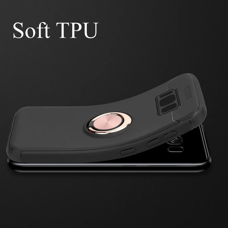 Cadorabo Hülle kompatibel mit Samsung Galaxy S8 Schutzhülle mit Fokus Ring aus TPU Silikon