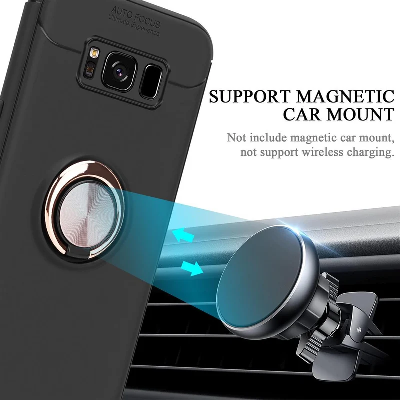 Cadorabo Hülle kompatibel mit Samsung Galaxy S8 Schutzhülle mit Fokus Ring aus TPU Silikon