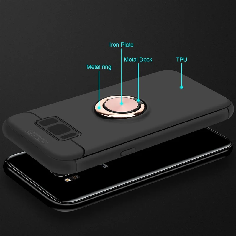Cadorabo Hülle kompatibel mit Samsung Galaxy S8 Schutzhülle mit Fokus Ring aus TPU Silikon