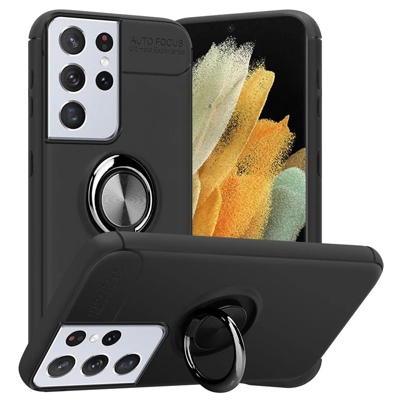 Cadorabo Hülle kompatibel mit Samsung Galaxy S21 ULTRA Schutzhülle mit Fokus Ring aus TPU Silikon