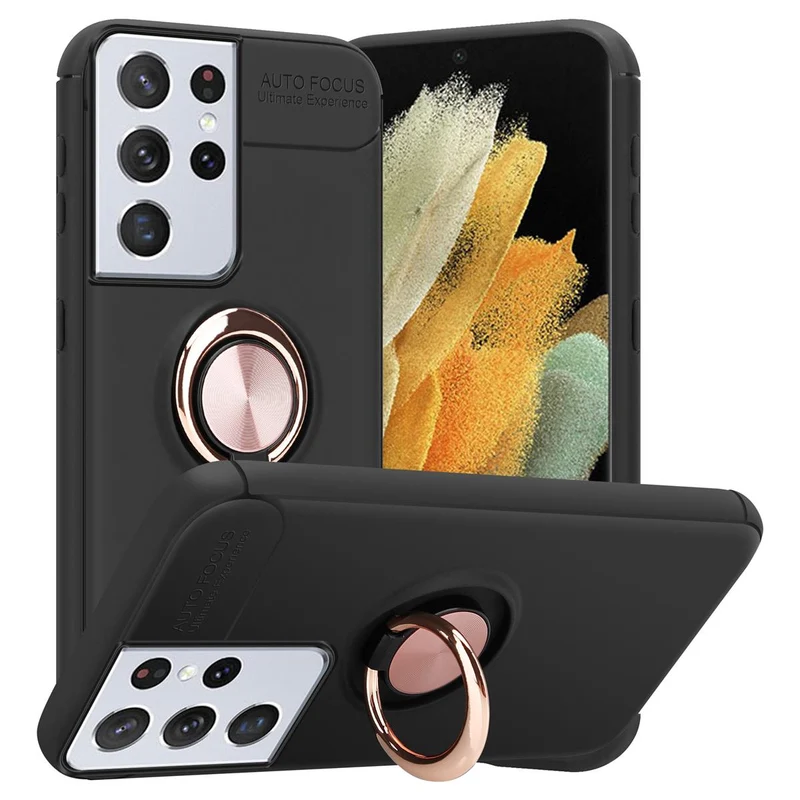 Cadorabo Hülle kompatibel mit Samsung Galaxy S21 ULTRA Schutzhülle mit Fokus Ring aus TPU Silikon