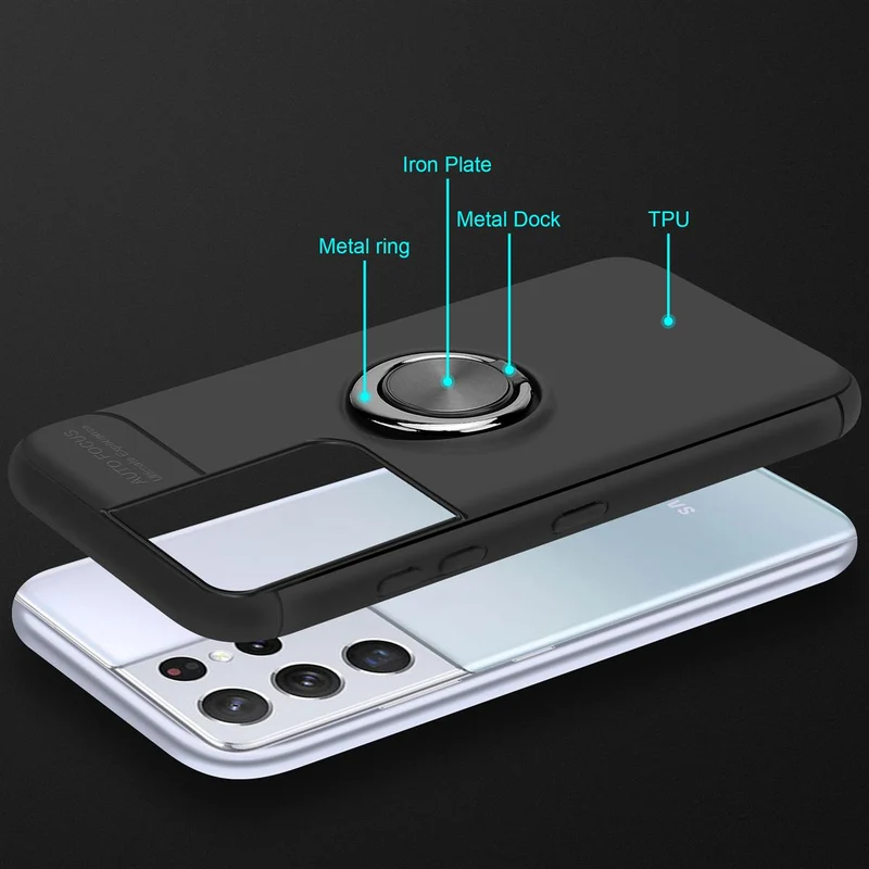 Cadorabo Hülle kompatibel mit Samsung Galaxy S21 ULTRA Schutzhülle mit Fokus Ring aus TPU Silikon