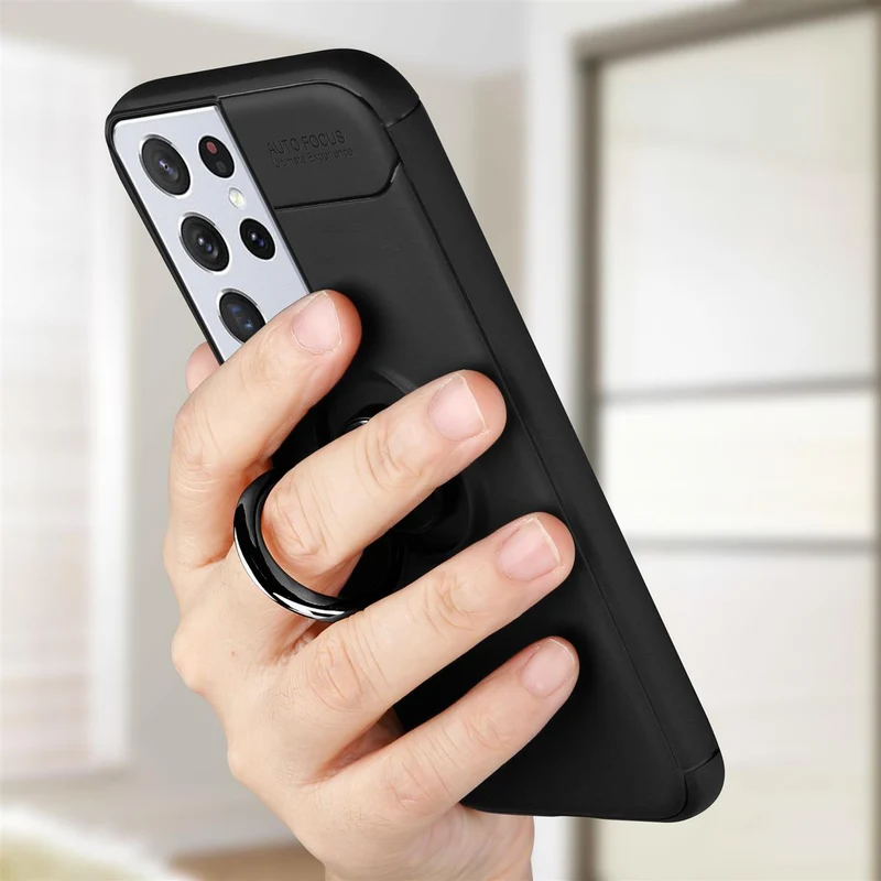 Cadorabo Hülle kompatibel mit Samsung Galaxy S21 ULTRA Schutzhülle mit Fokus Ring aus TPU Silikon