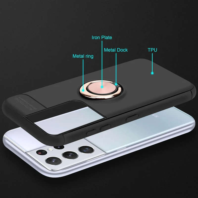 Cadorabo Hülle kompatibel mit Samsung Galaxy S21 ULTRA Schutzhülle mit Fokus Ring aus TPU Silikon