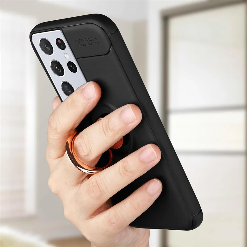 Cadorabo Hülle kompatibel mit Samsung Galaxy S21 ULTRA Schutzhülle mit Fokus Ring aus TPU Silikon