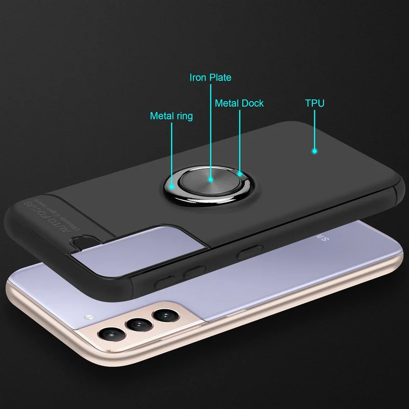 Cadorabo Hülle kompatibel mit Samsung Galaxy S21 PLUS Schutzhülle mit Fokus Ring aus TPU Silikon