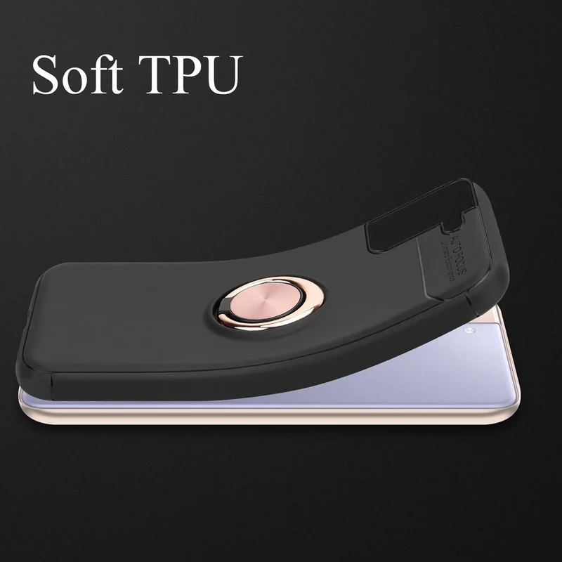Cadorabo Hülle kompatibel mit Samsung Galaxy S21 PLUS Schutzhülle mit Fokus Ring aus TPU Silikon