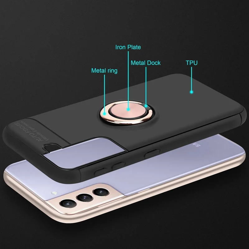 Cadorabo Hülle kompatibel mit Samsung Galaxy S21 PLUS Schutzhülle mit Fokus Ring aus TPU Silikon