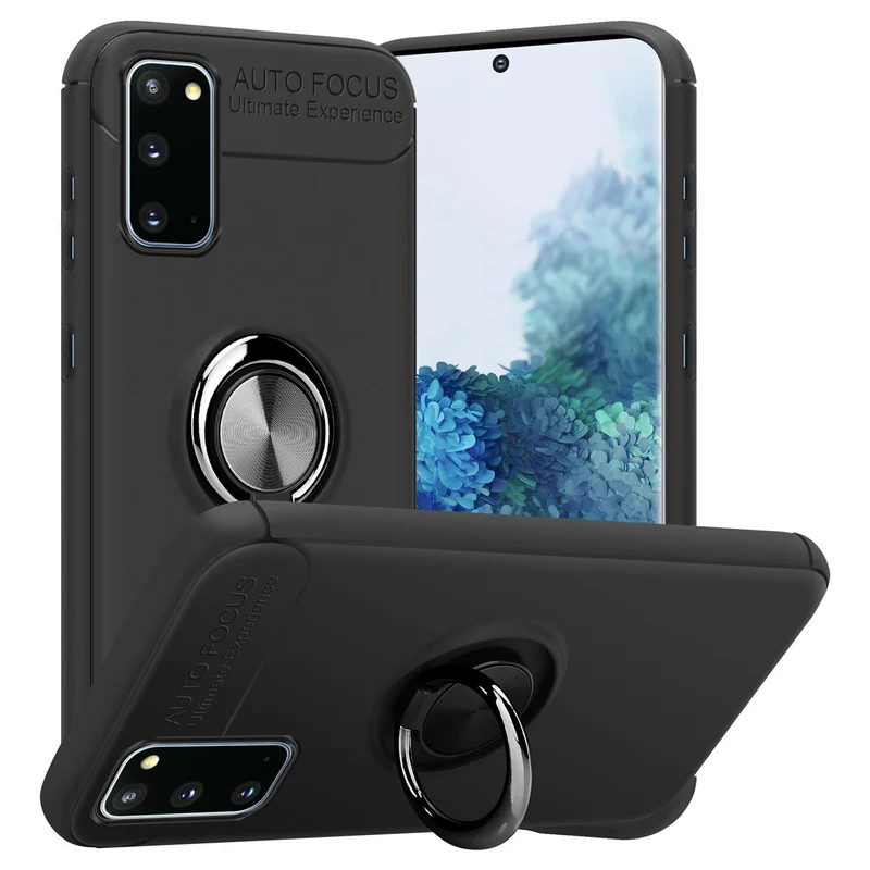 Cadorabo Hülle kompatibel mit Samsung Galaxy S20 Schutzhülle mit Fokus Ring aus TPU Silikon