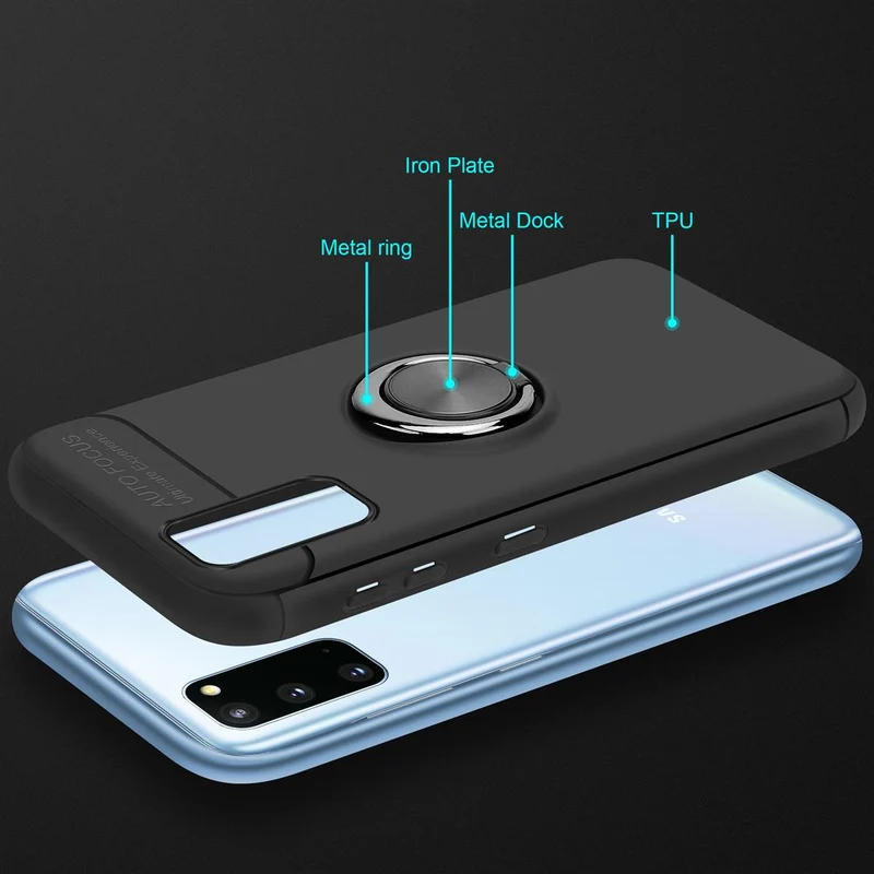 Cadorabo Hülle kompatibel mit Samsung Galaxy S20 Schutzhülle mit Fokus Ring aus TPU Silikon