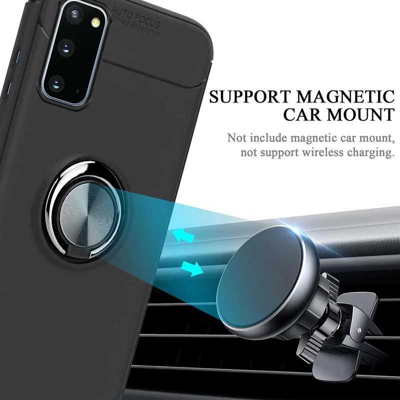 Cadorabo Hülle kompatibel mit Samsung Galaxy S20 Schutzhülle mit Fokus Ring aus TPU Silikon