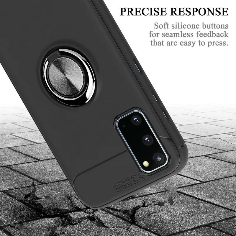 Cadorabo Hülle kompatibel mit Samsung Galaxy S20 Schutzhülle mit Fokus Ring aus TPU Silikon