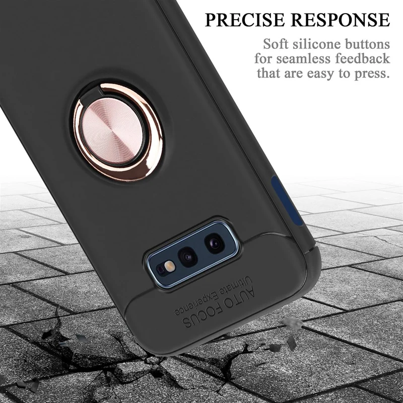 Cadorabo Hülle kompatibel mit Samsung Galaxy S10e Schutzhülle mit Fokus Ring aus TPU Silikon