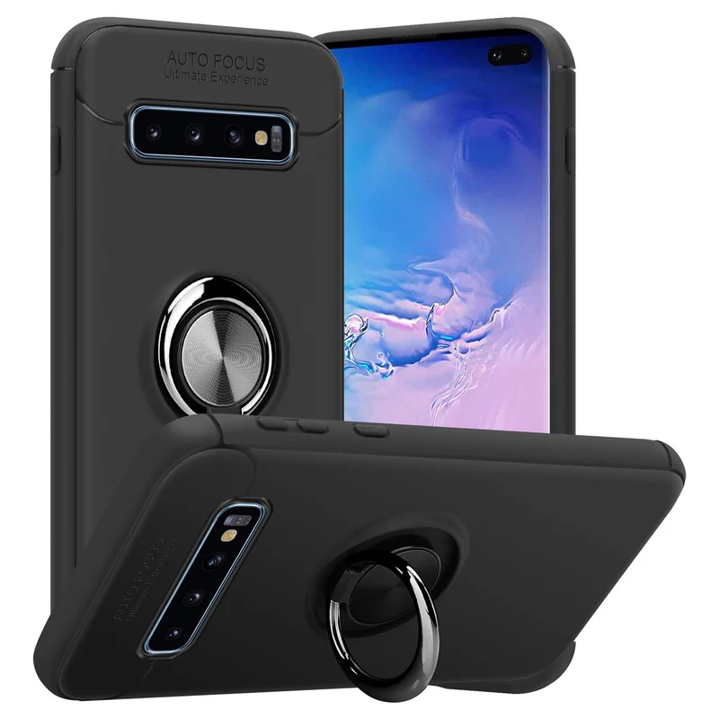Cadorabo Hülle kompatibel mit Samsung Galaxy S10 PLUS Schutzhülle mit Fokus Ring aus TPU Silikon