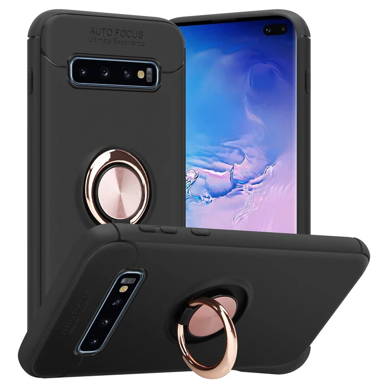 Cadorabo Hülle kompatibel mit Samsung Galaxy S10 PLUS Schutzhülle mit Fokus Ring aus TPU Silikon