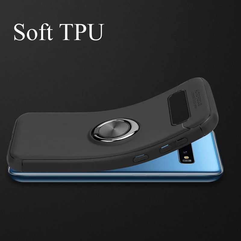 Cadorabo Hülle kompatibel mit Samsung Galaxy S10 PLUS Schutzhülle mit Fokus Ring aus TPU Silikon