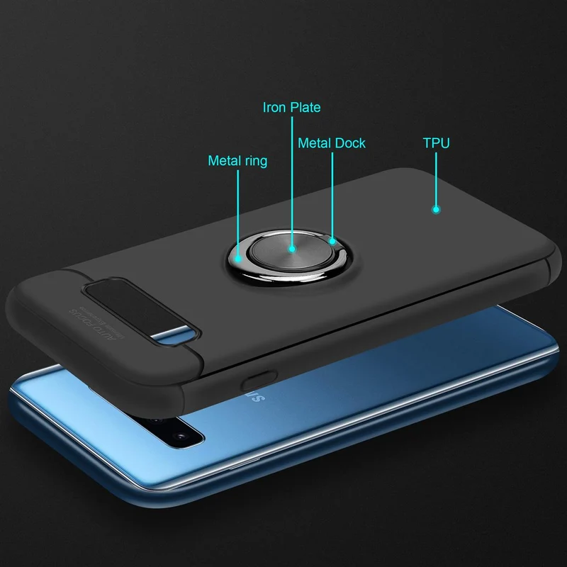 Cadorabo Hülle kompatibel mit Samsung Galaxy S10 PLUS Schutzhülle mit Fokus Ring aus TPU Silikon