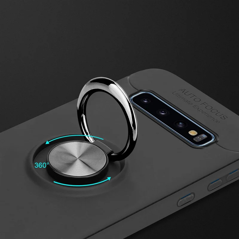 Cadorabo Hülle kompatibel mit Samsung Galaxy S10 PLUS Schutzhülle mit Fokus Ring aus TPU Silikon