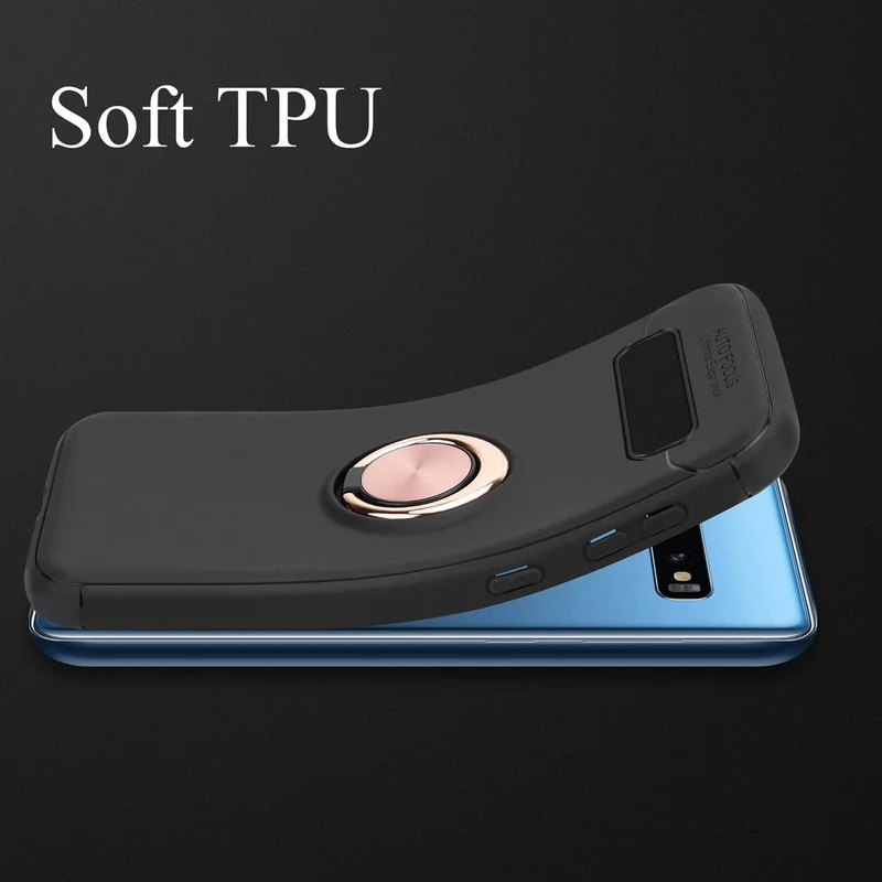 Cadorabo Hülle kompatibel mit Samsung Galaxy S10 PLUS Schutzhülle mit Fokus Ring aus TPU Silikon