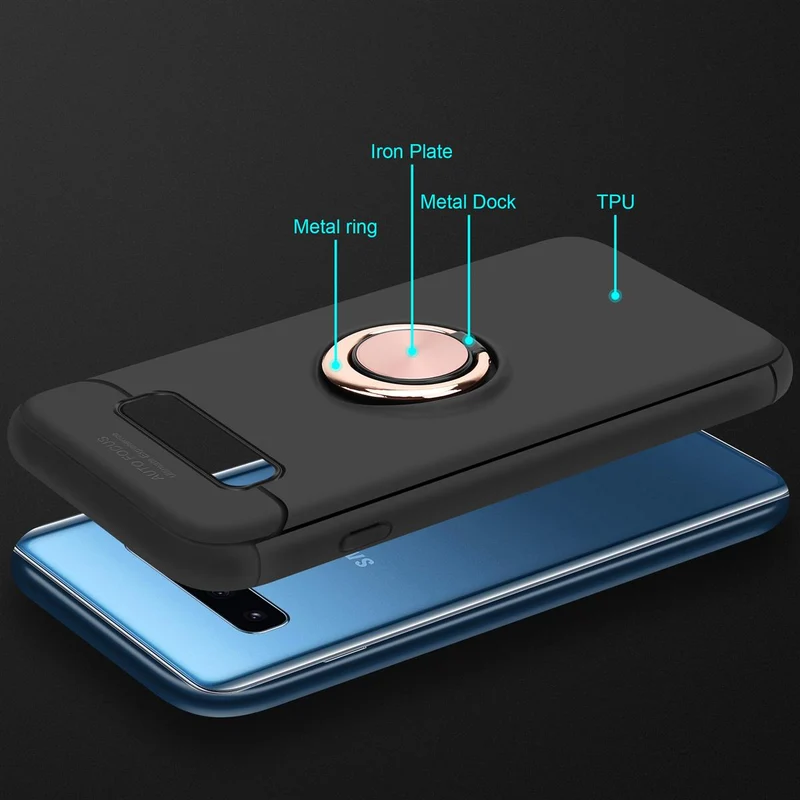 Cadorabo Hülle kompatibel mit Samsung Galaxy S10 PLUS Schutzhülle mit Fokus Ring aus TPU Silikon