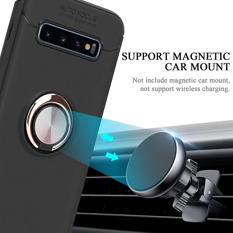 Cadorabo Hülle kompatibel mit Samsung Galaxy S10 PLUS Schutzhülle mit Fokus Ring aus TPU Silikon