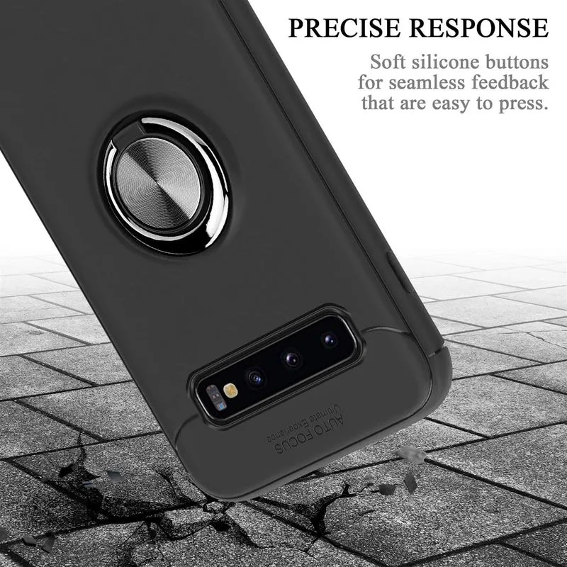 Cadorabo Hülle kompatibel mit Samsung Galaxy S10 4G Schutzhülle mit Fokus Ring aus TPU Silikon