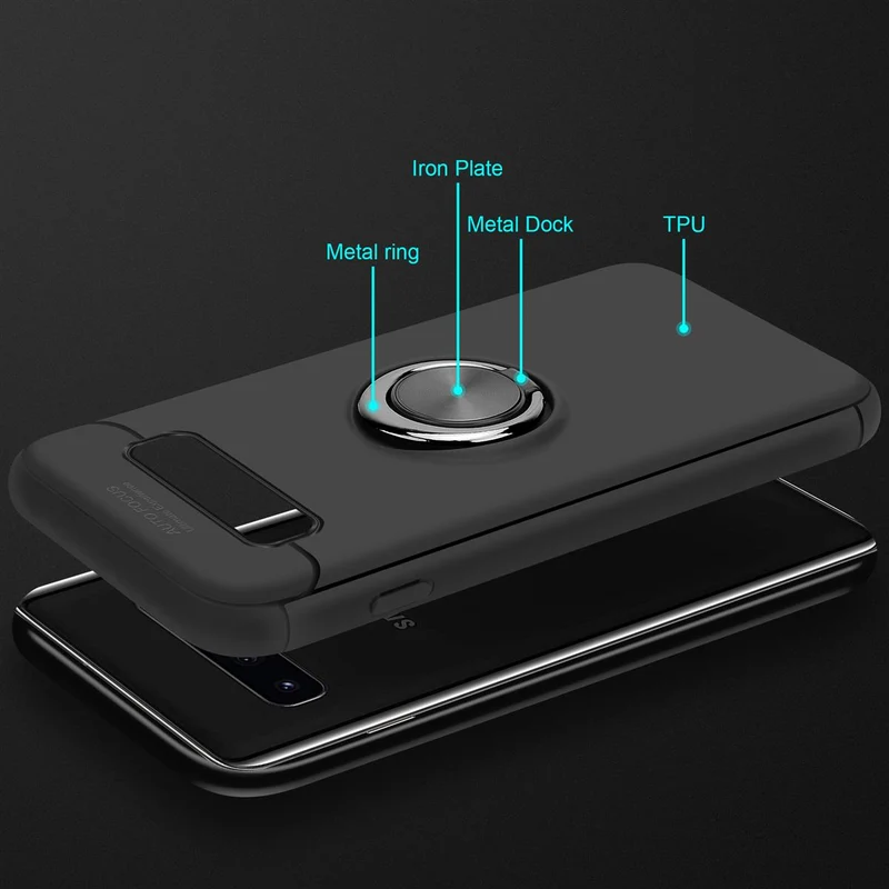 Cadorabo Hülle kompatibel mit Samsung Galaxy S10 4G Schutzhülle mit Fokus Ring aus TPU Silikon