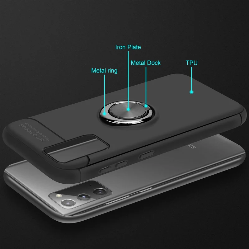 Cadorabo Hülle kompatibel mit Samsung Galaxy NOTE 20 Schutzhülle mit Fokus Ring aus TPU Silikon