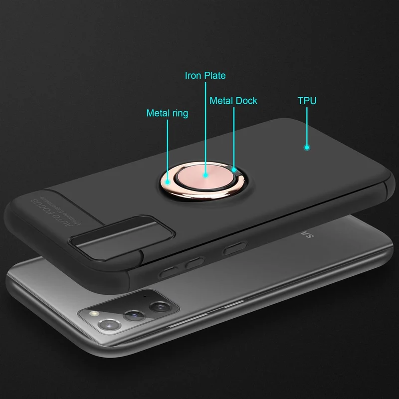 Cadorabo Hülle kompatibel mit Samsung Galaxy NOTE 20 Schutzhülle mit Fokus Ring aus TPU Silikon