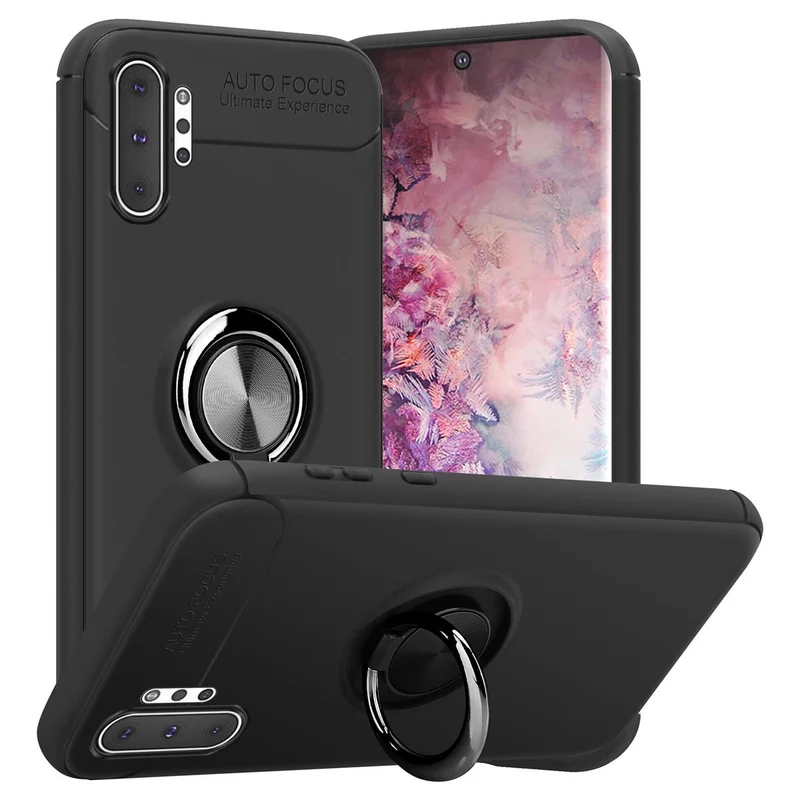 Cadorabo Hülle kompatibel mit Samsung Galaxy NOTE 10 PLUS Schutzhülle mit Fokus Ring aus TPU Silikon