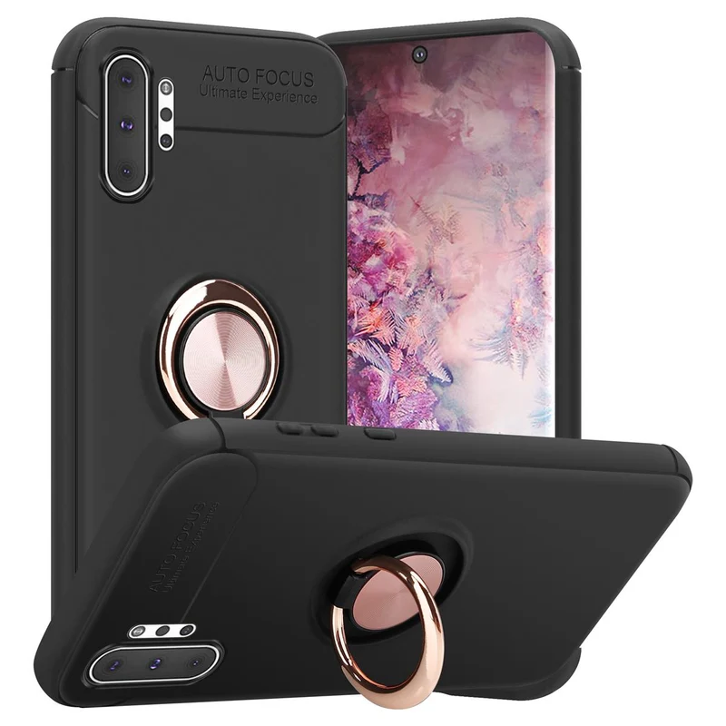 Cadorabo Hülle kompatibel mit Samsung Galaxy NOTE 10 PLUS Schutzhülle mit Fokus Ring aus TPU Silikon