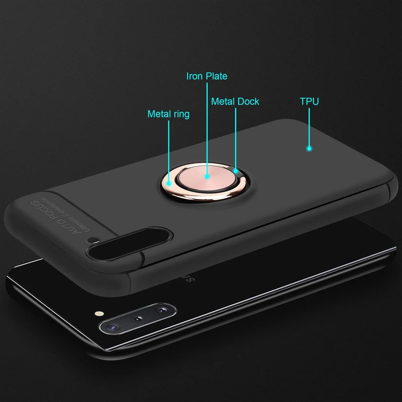 Cadorabo Hülle kompatibel mit Samsung Galaxy NOTE 10 Schutzhülle mit Fokus Ring aus TPU Silikon