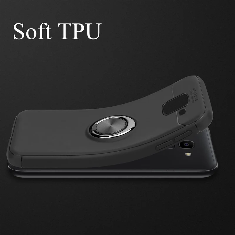 Cadorabo Hülle kompatibel mit Samsung Galaxy J6 2018 Schutzhülle mit Fokus Ring aus TPU Silikon