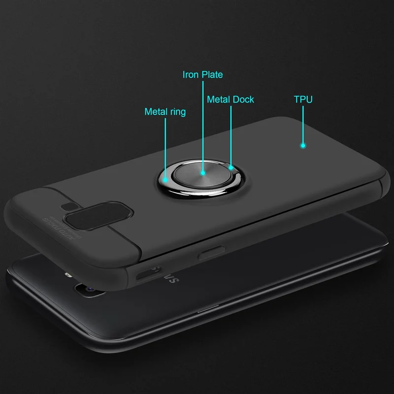 Cadorabo Hülle kompatibel mit Samsung Galaxy J6 2018 Schutzhülle mit Fokus Ring aus TPU Silikon